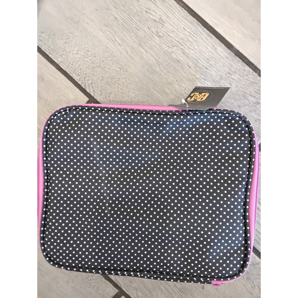 Bag & Carry Polka Dot Hanging Travel Toiletry Cosmetic Bag Black Pink BPD